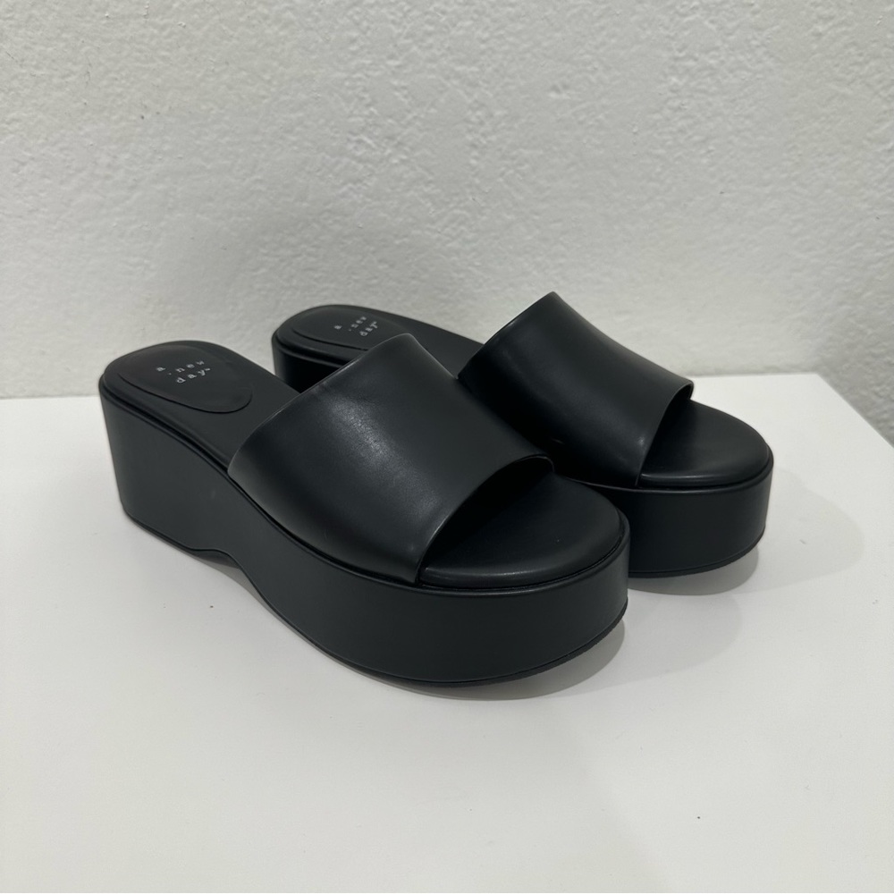 A New Day- Black Platform Sandals